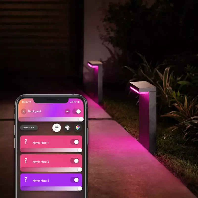 Philips Hue White and colour ambience Nyro Outdoor pedestal LED juodas