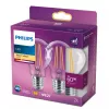 LED kaitrinė lemputė Philips A60 7W (atitinka 60W) E27 skaidri 2700K pakuotė 2 vnt.