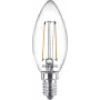 Philips Filament Candle Clear 25W Filament B35 E14 x2, 2 W, 25 W, E14, 250 lm, 15000 h, Šilta balta