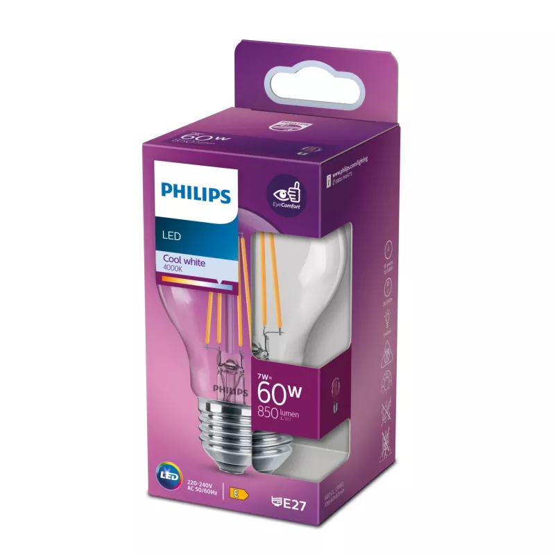 Philips LED lemputė Neutrali balta 4000 K 7 W E27