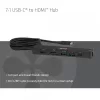 USB-C į HDMI šakotuvas CLUB3D 7-1 — laidinis, Gigabit Ethernet, juodas, 136×34×94,5 mm