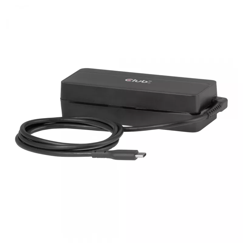 CLUB 3D USB-C įkroviklis nešiojamam kompiuteriui 140 W, kintamosios srovės maitinimas, universali suderinamumas, 1 m kabelis, juodas