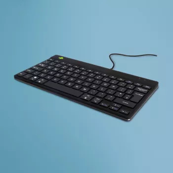 Ergonomiška klaviatūra R-Go Tools Compact Break, kompaktiška su pertraukų programine įranga, QWERTY (JK), laidinė, juoda