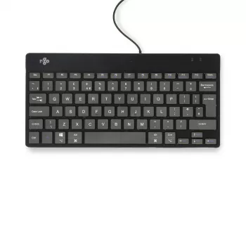 Ergonomiška klaviatūra R-Go Tools Compact Break, kompaktiška su pertraukų programine įranga, QWERTY (JK), laidinė, juoda