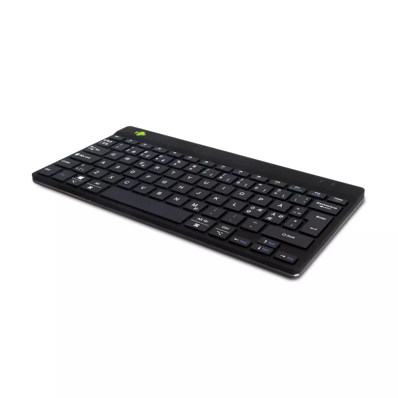 R-Go Tools ergonominė klaviatūra R-Go Compact Break, kompaktiška klaviatūra su pertraukų programine įranga, QWERTY (NORDIC), Bluetooth, juoda