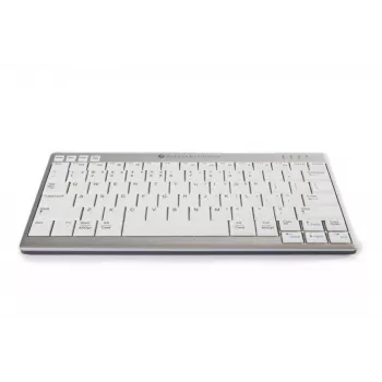 BakkerElkhuizen UltraBoard 950 Wireless US Qwerty, Mini, belaidė, Bluetooth, žirklinis mechanizmas, QWERTY, šviesiai pilka, balta
