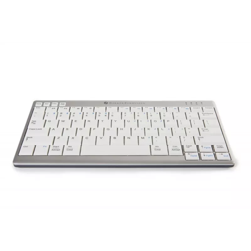 BakkerElkhuizen UltraBoard 950 Wireless US Qwerty, Mini, belaidė, Bluetooth, žirklinis mechanizmas, QWERTY, šviesiai pilka, balta