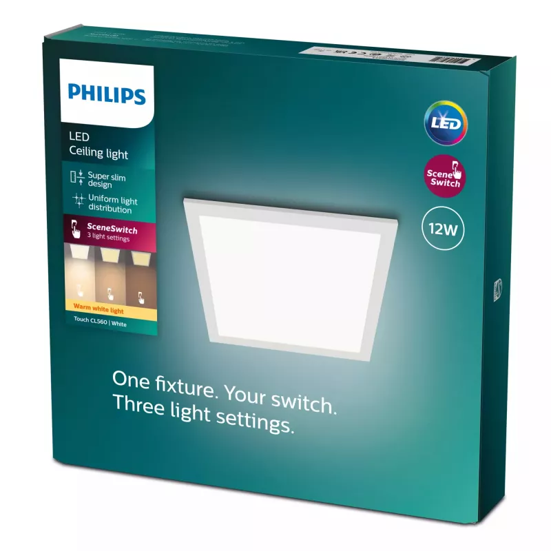 LED lubinis šviestuvas Philips Functional Panel 12 W kvadratinis 300×300×42 mm, baltas