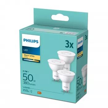 Philips LED prožektorius PAR16 GU10 4.7W 380lm 2700K šiltai balta 3 vnt.