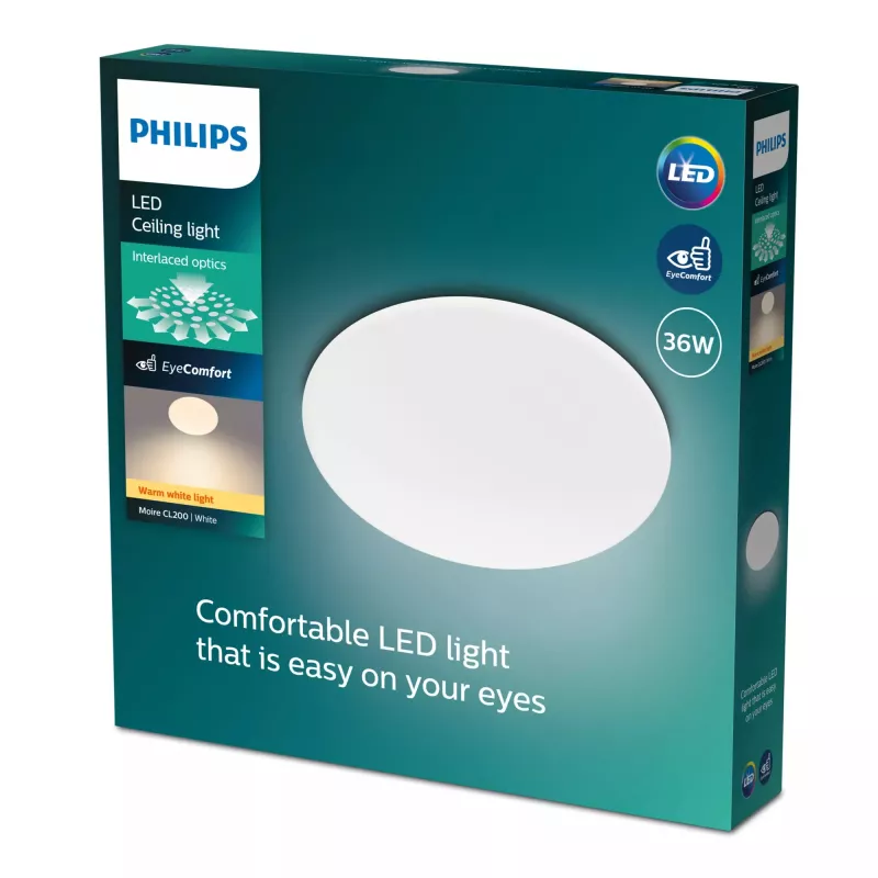 Philips Functional Moire LED lubinis šviestuvas 36 W, baltas, apvalus, 220–240 V