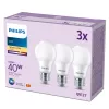 Philips LED lemputė 4,9W A60 E27 x3, 40W ekvivalentas, 470 lm, šilta balta