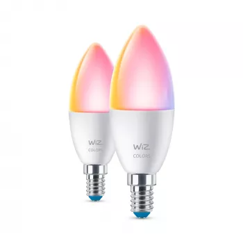 WiZ C37 Candle 40 W E14 išmanioji LED lemputė, 2 vnt.