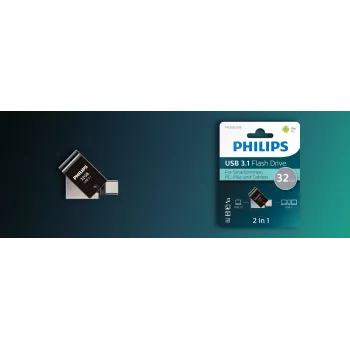 Philips FM32DC152B/00 32 GB USB Type-C 3.2 Gen 1 atmintukas juodas