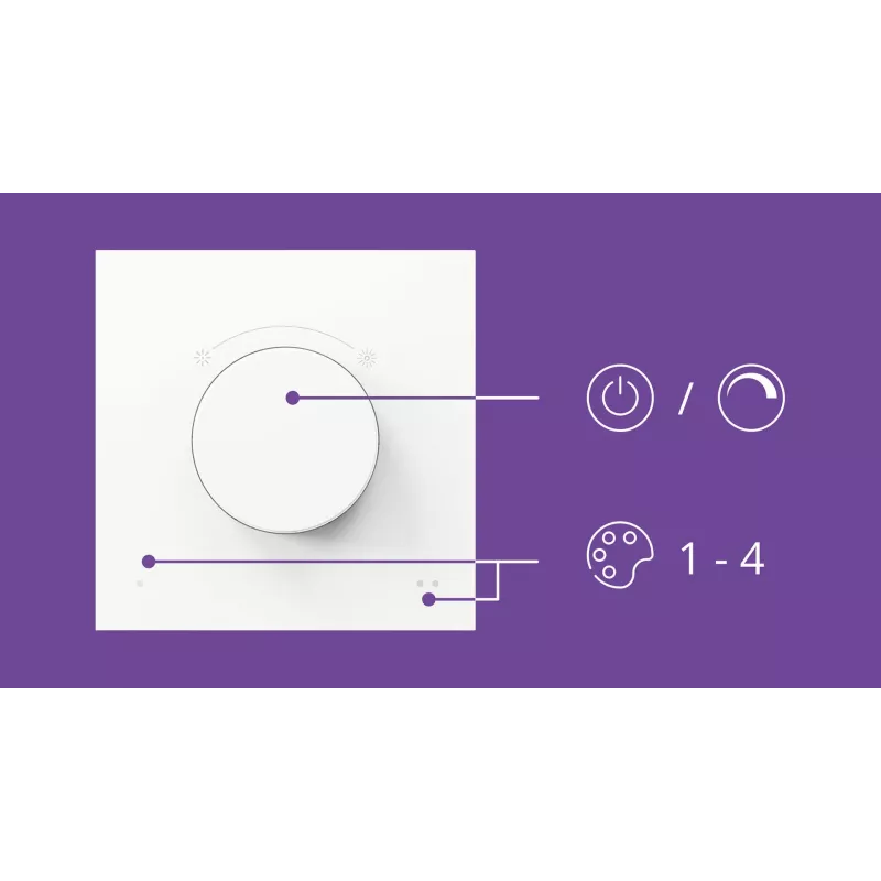 WiZ Smart Dial Switch Philips belaidis Wi-Fi baltas baterija 5V