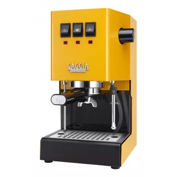 Espreso aparatas Gaggia Classic Evo E24 – kompaktiškas namų espreso aparatas, geltonas