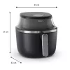 Philips 3000 serijos NA331/00 gruzdintuvė Viena 6,2 L Laisvai pastatoma 1700 W Karšto oro gruzdintuvė Juoda, Sidabrinė