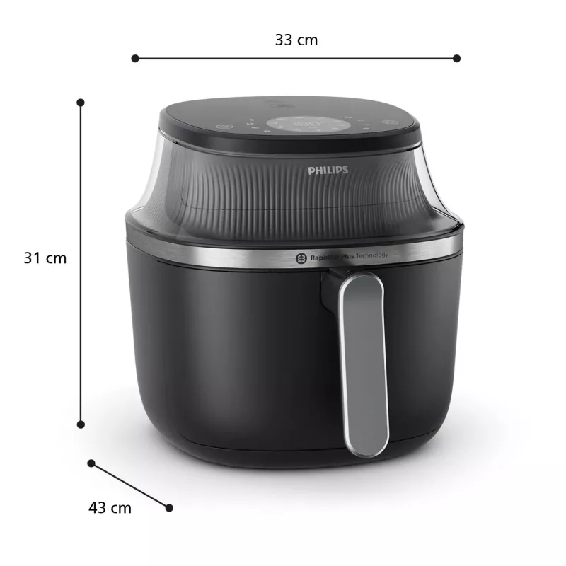 Philips 3000 serijos NA331/00 gruzdintuvė Viena 6,2 L Laisvai pastatoma 1700 W Karšto oro gruzdintuvė Juoda, Sidabrinė