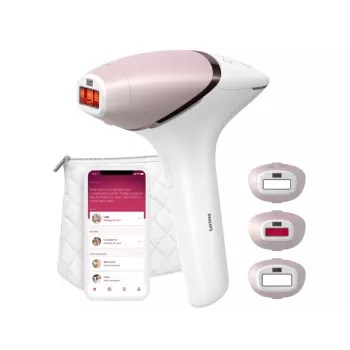 IPL plaukų šalinimo prietaisas Philips Lumea 9000 Series BRI955/01 — SenseIQ, akumuliatorinis, aukso/baltos spalvos, visos kojos 8,5 min