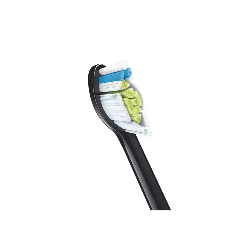 Pakeičiamos dantų šepetėlio galvutės Philips HX6066/88 Optimal White, 6 vnt., juodos, 3 mėnesių keitimo intervalas