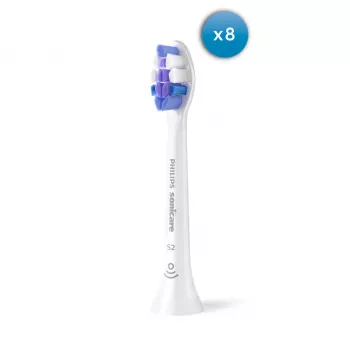 Philips Sensitive HX6058/87 keičiamieji šepetėlių antgaliai, 8 vnt., balti, 3 mėnesių keitimo ciklas
