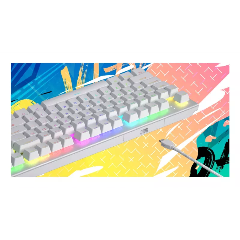 HATOR Gravity X TKL klaviatūra žaidimams USB QWERTY JAV anglų balta