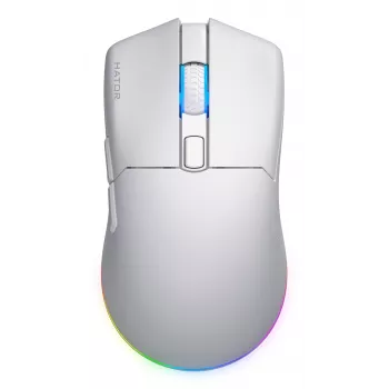 HATOR Pulsar 3 Wireless, balta – Optiniai geltoni jungikliai 100M, PixArt PMW 3311 (HTM631)
