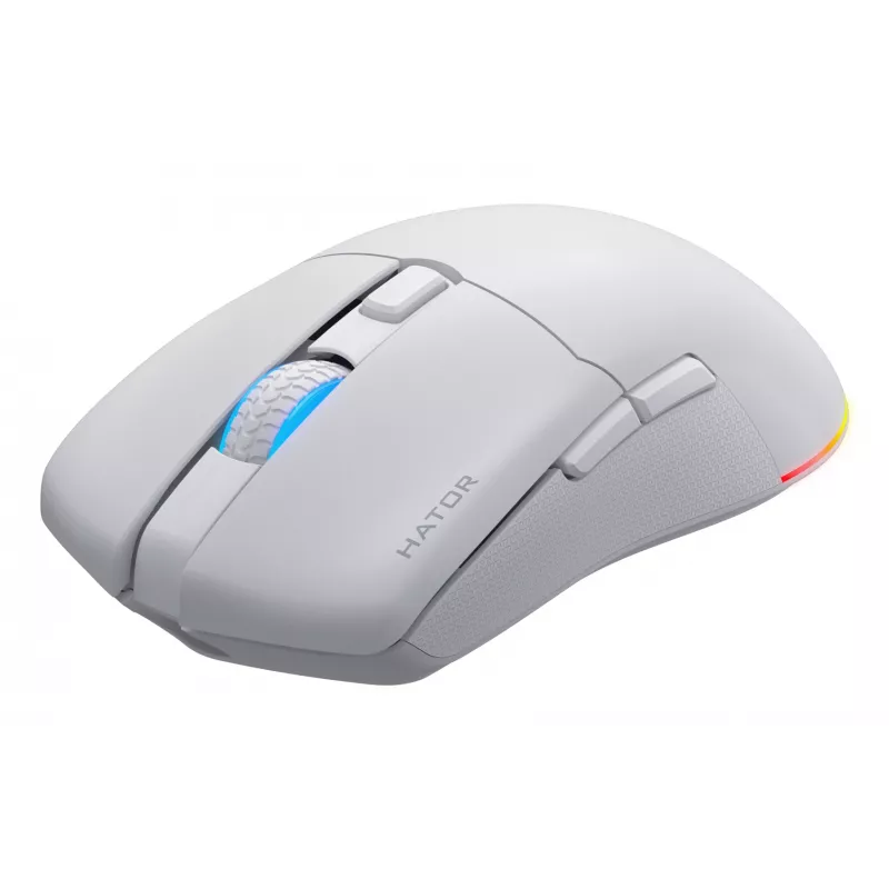 HATOR Pulsar 3 Wireless, balta – Optiniai geltoni jungikliai 100M, PixArt PMW 3311 (HTM631)