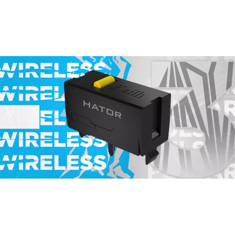 HATOR Pulsar 3 Wireless, balta – Optiniai geltoni jungikliai 100M, PixArt PMW 3311 (HTM631)
