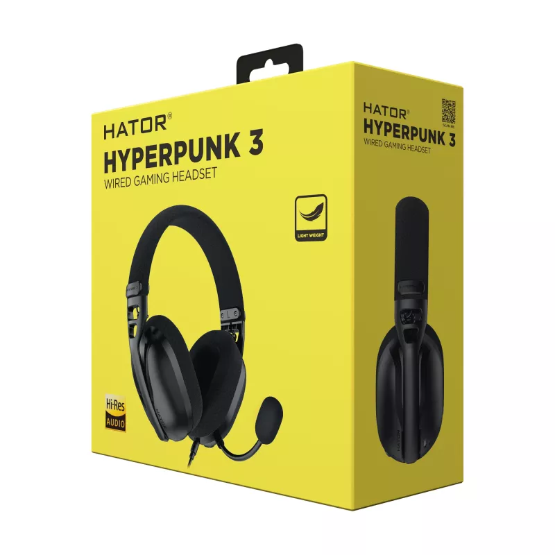 Ausinės HATOR Hyperpunk 3 laidinės žaidimams juodos