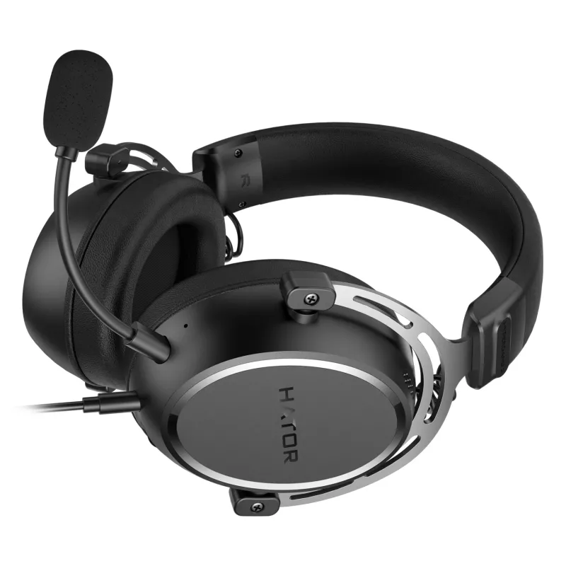 Ausinės HATOR HYPERGANG 3 Hi-Res, laidinės, lankelio, USB Type-C / USB Type-A, juodos