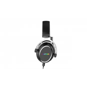 Ausinės HATOR Hypergang 3 USB, laidinės ir belaidės, USB tipo C / A, Bluetooth, juodos