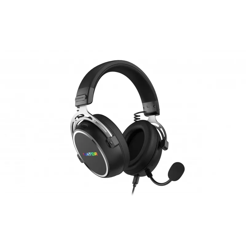Ausinės HATOR Hypergang 3 USB, laidinės ir belaidės, USB tipo C / A, Bluetooth, juodos