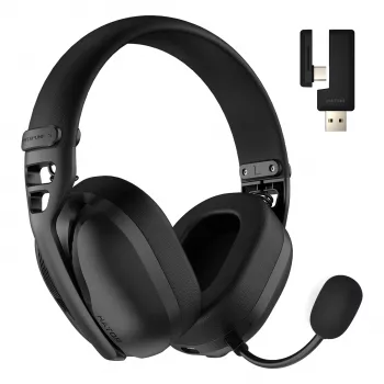 Ausinės HATOR Hyperpunk 3 Wireless – belaidės ir laidinės, žaidimams, USB Type-C / USB Type-A, Bluetooth, juodos