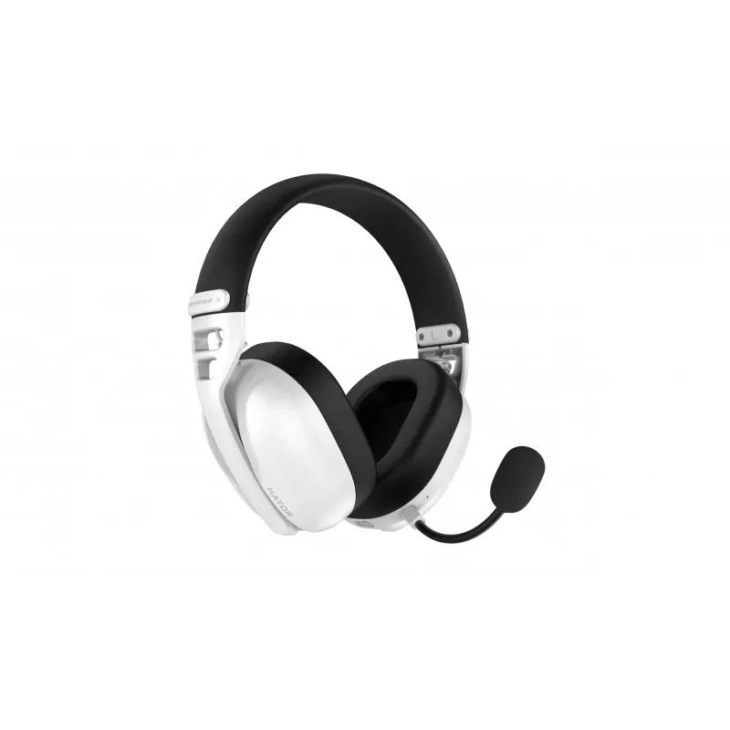 Ausinės HATOR Hyperpunk 3 Wireless, belaidės ir laidinės, USB-C / USB-A, Bluetooth, baltos