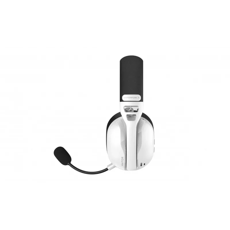 Ausinės HATOR Hyperpunk 3 Wireless, belaidės ir laidinės, USB-C / USB-A, Bluetooth, baltos