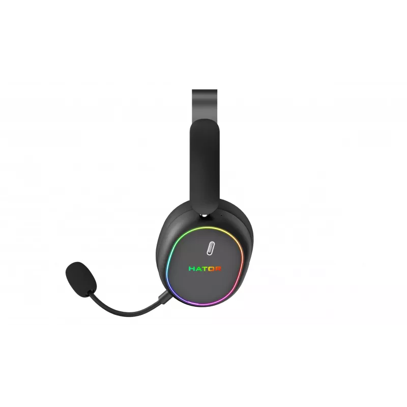 HATOR Phoenix 2 Wireless ausinės su mikrofonu, žaidimams, belaidės / laidinės, USB Type-C / USB Type-A, Bluetooth, juodos
