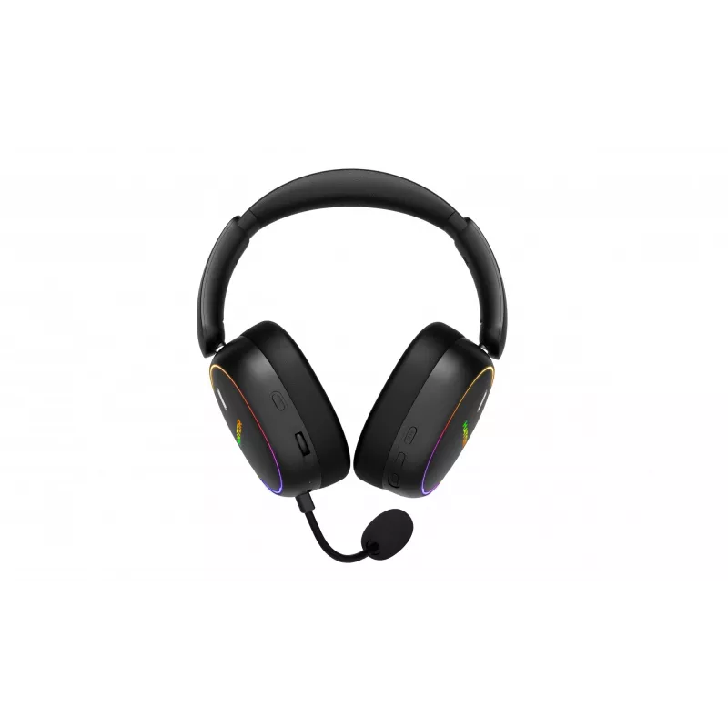 HATOR Phoenix 2 Wireless ausinės su mikrofonu, žaidimams, belaidės / laidinės, USB Type-C / USB Type-A, Bluetooth, juodos