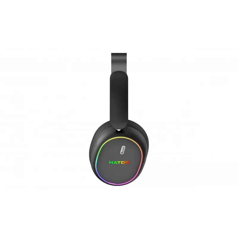 HATOR Phoenix 2 Wireless ausinės su mikrofonu, žaidimams, belaidės / laidinės, USB Type-C / USB Type-A, Bluetooth, juodos
