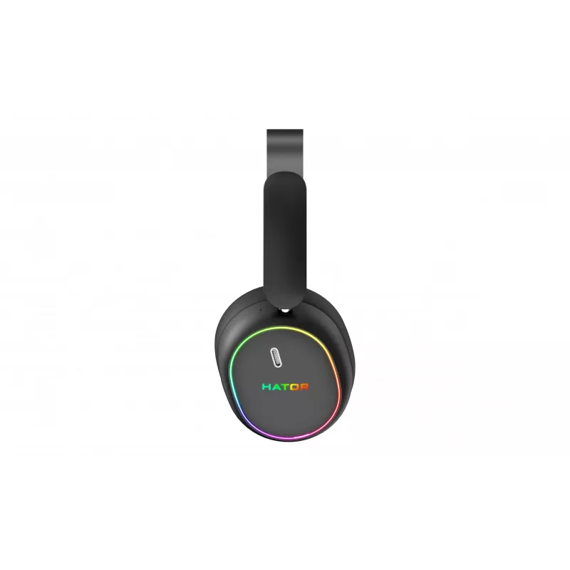 HATOR Phoenix 2 Wireless ausinės su mikrofonu, žaidimams, belaidės / laidinės, USB Type-C / USB Type-A, Bluetooth, juodos