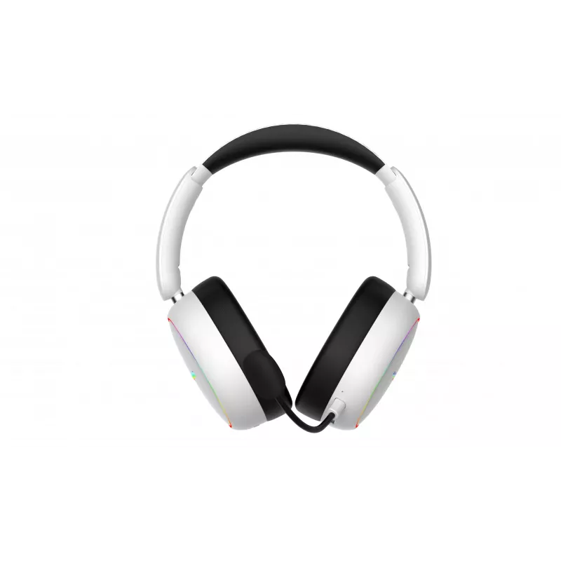 HATOR Phoenix 2 Wireless ausinės su mikrofonu, belaidės ir laidinės, žaidimams, USB Type-C / USB Type-A, Bluetooth, baltos