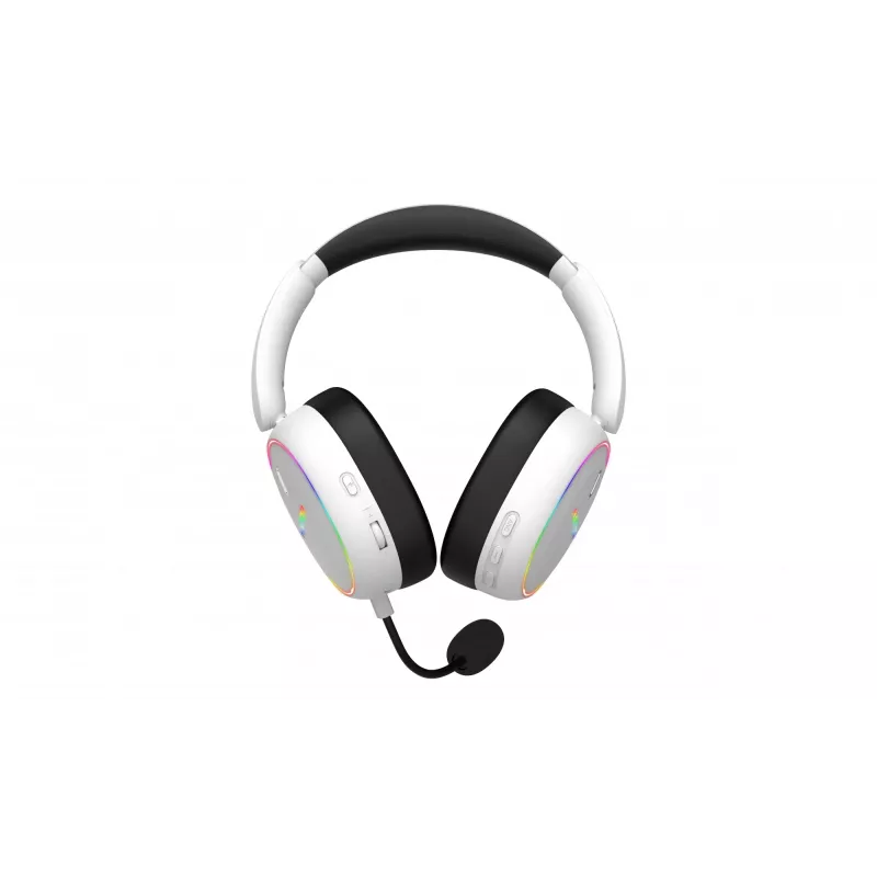 HATOR Phoenix 2 Wireless ausinės su mikrofonu, belaidės ir laidinės, žaidimams, USB Type-C / USB Type-A, Bluetooth, baltos