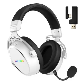 Ausinės HATOR Hypergang 3 Wireless belaidės, USB Type-C / USB Type-A, Bluetooth, baltos