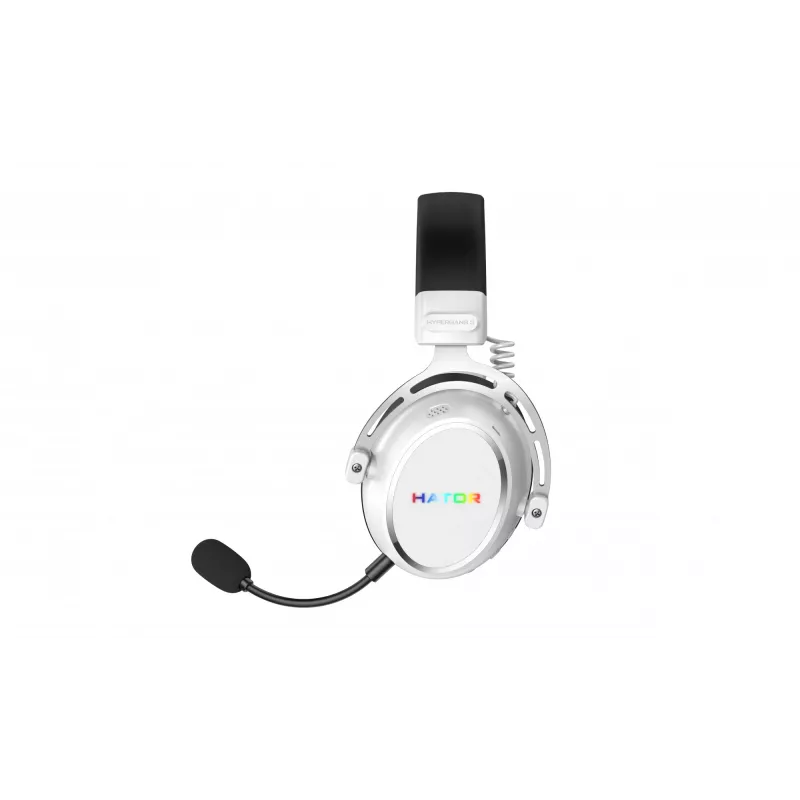 Ausinės HATOR Hypergang 3 Wireless belaidės, USB Type-C / USB Type-A, Bluetooth, baltos