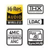 Ausinės HATOR Hypergang 3 Wireless belaidės, USB Type-C / USB Type-A, Bluetooth, baltos