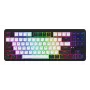 HATOR Rockfall 3 TKL Wireless juoda, QMK/VIA, OMA profilio baltai-juodi klavišų dangteliai, klaviatūra su linijiniais mechaniniais karšto keitimo jungikliais, US ANSI išdėstymas (HTK850)