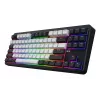 HATOR Rockfall 3 TKL Wireless juoda, QMK/VIA, OMA profilio baltai-juodi klavišų dangteliai, klaviatūra su linijiniais mechaniniais karšto keitimo jungikliais, US ANSI išdėstymas (HTK850)