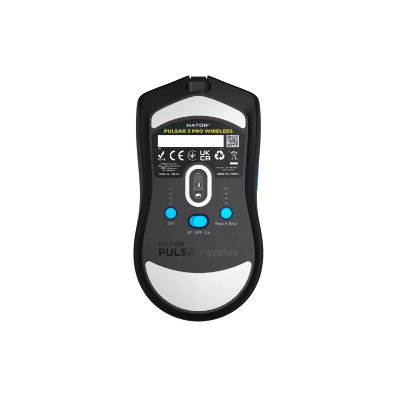 HATOR Pulsar 3 PRO Wireless pelė žaidimams Dešininei rankai RF belaidis + Bluetooth + USB Type-A Optinė 30000 DPI