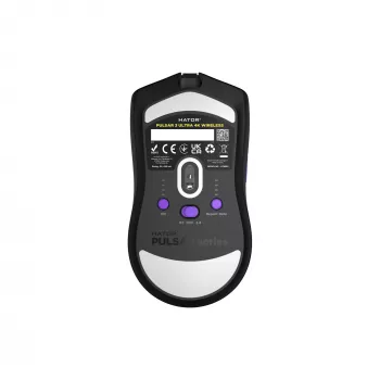 HATOR Pulsar 3 ULTRA 4K Wireless pelė žaidimams, dešinei rankai, RF Wireless + Bluetooth + USB Type-A, optinė, 30000 DPI
