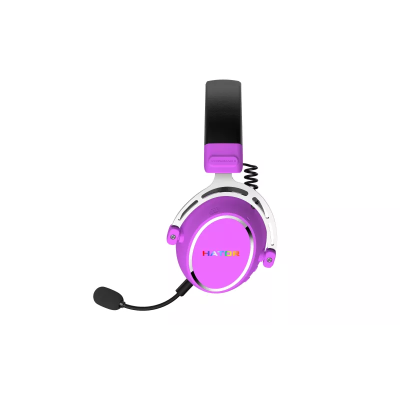 Belaidė ausinė HATOR Hypergang 3 Wireless, žaidimams, USB Type-C / USB Type-A, Bluetooth, violetinė