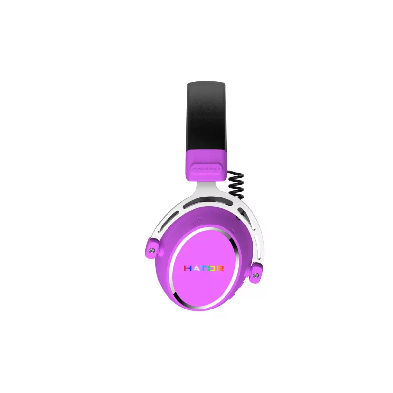 Belaidė ausinė HATOR Hypergang 3 Wireless, žaidimams, USB Type-C / USB Type-A, Bluetooth, violetinė